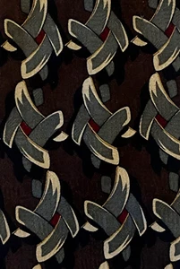 Mens Vintage 90s CELLINI Classic Necktie Tie 100% Silk Brown Black Geometric - Picture 1 of 5