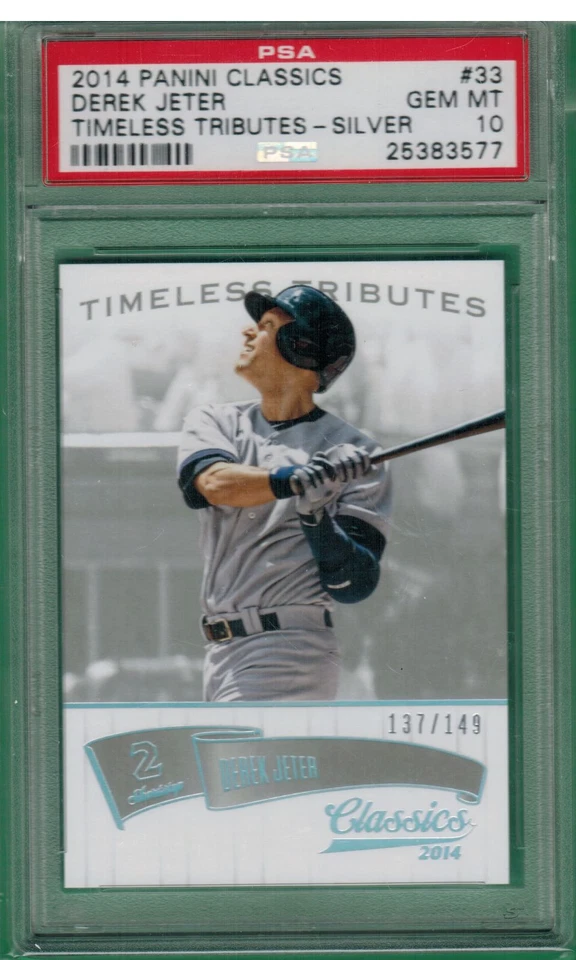 2014 PANINI CLASSICS DEREK JETER SILVER PARALLEL 137/149 PSA 10 YANKEES - Image 1 of 1