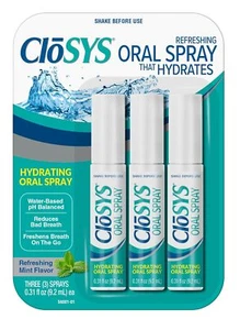 3 pezzi CloSYS spray respiro orale menta senza zucchero pH bilanciato per alito cattivo 0,31 oz - Foto 1 di 3