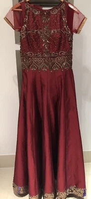 Vestido largo asiático, indio, paquistaní - Boda/ocasión - Reino Unido 8 - Oro rojo Foto 1 de 4