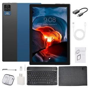 10 inch Tablet Ultra Big Android 256GB Storage 8GB RAM IPS Bundle Keyboard - Picture 1 of 16