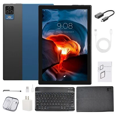 10 inch Tablet Ultra Big Android 256GB Storage 8GB RAM IPS Bundle Keyboard - Image 1 of 4