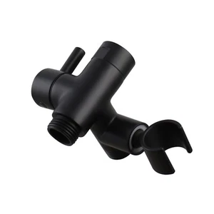 Desviador de brazo de ducha de metal negro con montaje de ducha de mano para cabezal de ducha de mano - Imagen 1 de 7