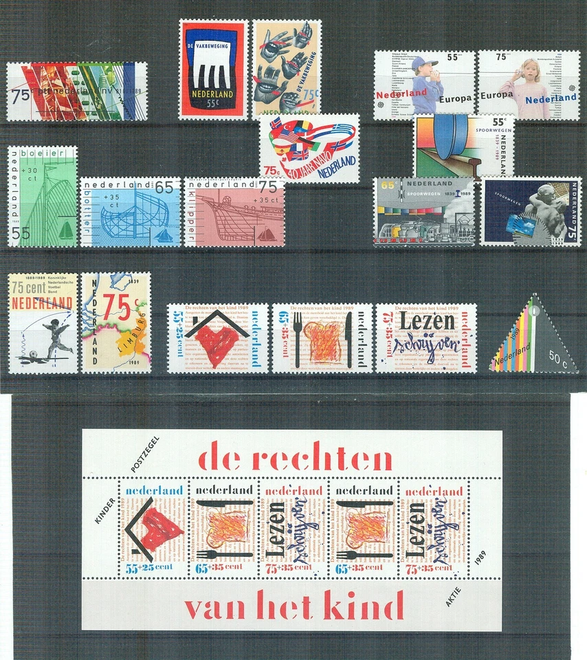 L89 Netherlands    All stamps 1989  in complete sets block/sheet  Very Fine MNH - Image 1 of 1