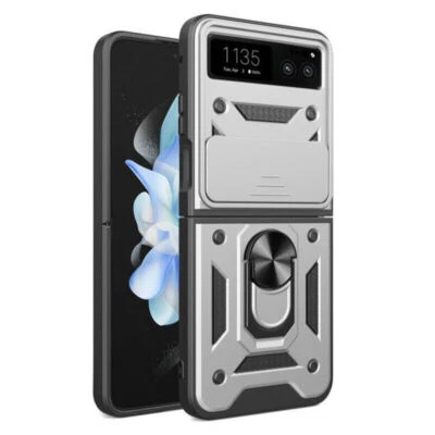 Funda con soporte de anillo magnético para cámara deslizante a prueba de golpes para Motorola Razr 2023 Foto 1 de 4