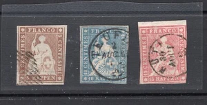 Switzerland -1858-62 36-38 Used FVF CDS (2), CV $132 (2021), see desc. - Picture 1 of 2