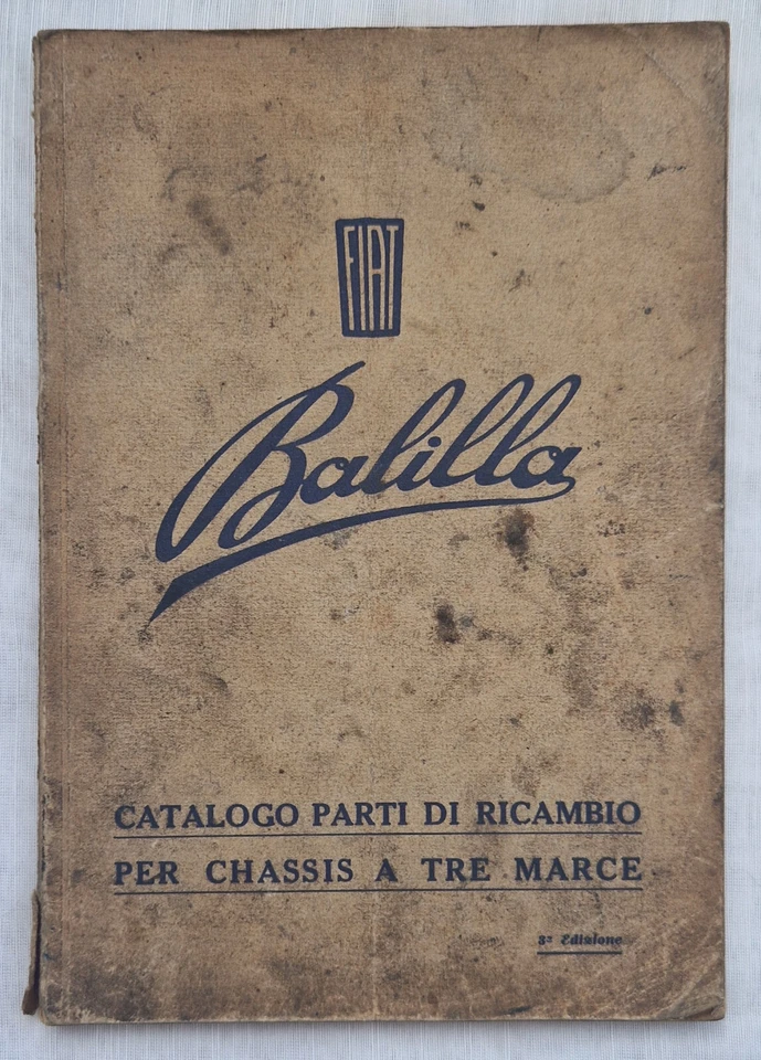 Fiat Balilla, catalogo parti di ricambio per chassis a 3 marce, 1934 - Immagine 1 di 1