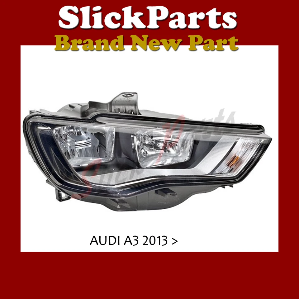 AUDI A3 HEADLIGHT HALOGEN 2012 2013 2014 2015 2016 DRIVERS SIDE OSF - image 1 of 1