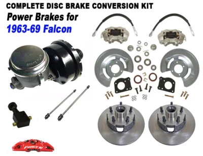 Kit de frenos de disco delanteros Ford Falcon Power 1963-69 5 tacos, rotores de 11" Foto 1 de 4