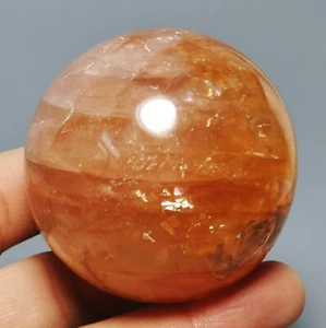 Rosso Fuoco QUARZO Cristallo Ematoide Sfera Lucida Guarigione Sfera - Foto 1 di 12