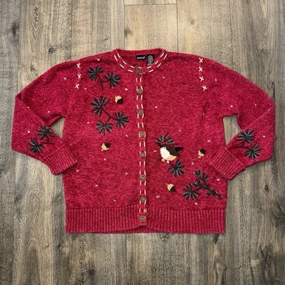 Cárdigan tejido con botones North Crest de colección para mujer talla 1X novedad suéter profesor Foto 1 de 4