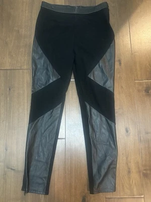 Flying Tomato Ponte Pant w/ Faux Leather Trim Black Size Large Pull On - Image 1 of 4