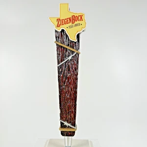ZiegenBock Texas Bernstein Bier Zapfhahn Griff Holzmaserung Seil Stacheldraht 12" - Bild 1 von 13