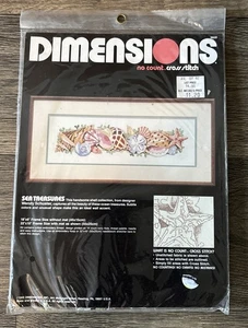 De colección 1988 Dimensions Sea Treasures Sin Cuenta Punto de Cruz Nuevo En Paquete - Imagen 1 de 5