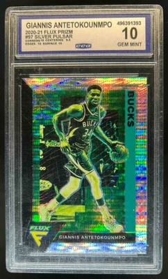 Panini Flux Giannis Antetokounmpo Pulsar #97 Bucks CCG 10 2020-21 Foto 1 de 2