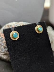 Vintage Opal Earrings 14k gold MR - Picture 1 of 9