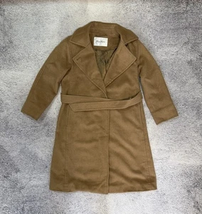 MaxMara Women’s Coat S Beige Wool Cashmere Belted Long Jacket Made in Italy - Picture 1 of 16