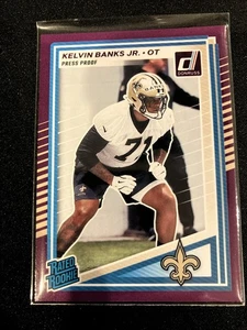 2025 Donruss Football Kelvin Banks Jr Rated Rookie Purple Press Proof - Bild 1 von 2
