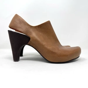 Tsubo Aeria Damen-Pantolette cognacbraun Leder Fersenriemen Absatz Clog 8 - Bild 1 von 12