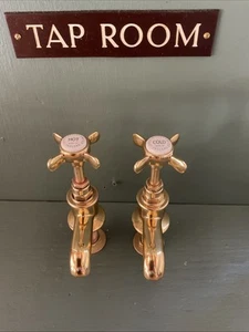 Refurbished Lefroy Brooks Brass 70mm Projection Basin Taps - Great Quality L11 - Picture 1 of 12