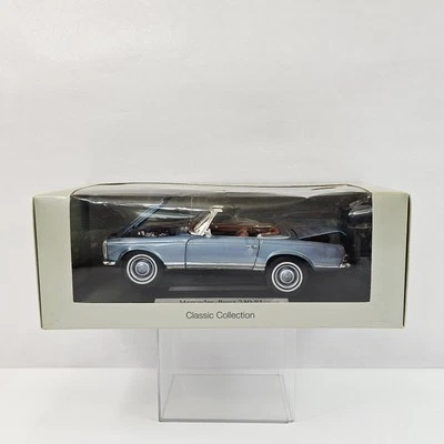 Nuevo coche diecast Norev Mercedes Benz 230 SL techo blando convertible azul escala 1:18 Foto 1 de 4