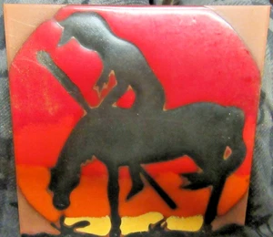 Ceramic Trivet INDIAN ON HORSE SIMAGRES - Picture 1 of 2