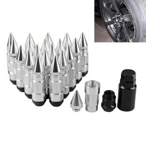 20PCS Silver Racing Extended Open End Tip Steel Wheel Lug Nuts M12x1.25 - Picture 1 of 5