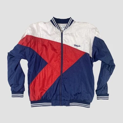 Chaqueta cortavientos vintage Wilson Colorblock de nailon talla pequeña  Foto 1 de 4