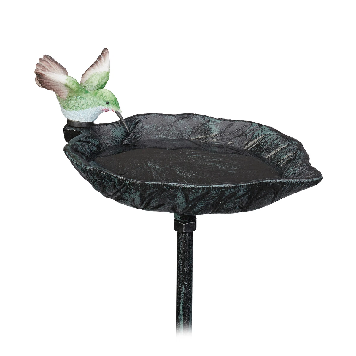 MNRYLKB Vogeltränke Aus Gusseisen – 3-in-1 Mit Vogelhaus & Futterstation – 96,5 Cm Hoch, Garten-Deko