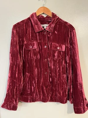 Chaqueta roja de terciopelo triturado XL Croft & Barrow  Foto 1 de 4