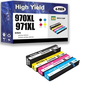 Derplin 970XL 971XL Tintenpatrone mit hoher Reichweite 4er-Pack für OfficeJet Pro X Modelle  - Bild 1 von 2