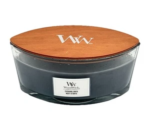 Woodwick Ellipse Candle Evening Onyx Wood Wick Crackles as it Burns Wood Lid New - Picture 1 of 7