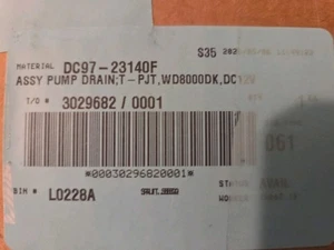 Samsung Washer Drain Pump Ass.  - Part # DC97-23140F DC97-24196A - Picture 1 of 1