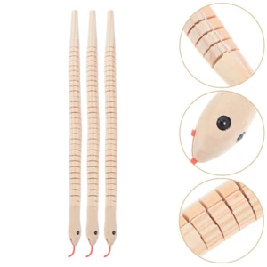3pcs Unfinished Wooden Snake Toys Wiggly Snake Flexible Jointed Wood Snake Toy - Picture 1 of 12
