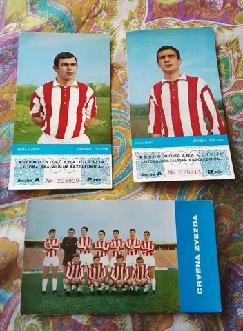 YUGOSLAVIA FOOTBALL 1988 - CRVENA ZVEZDA -  3 Original Postcards 15,4 x 8,3 cm Cover