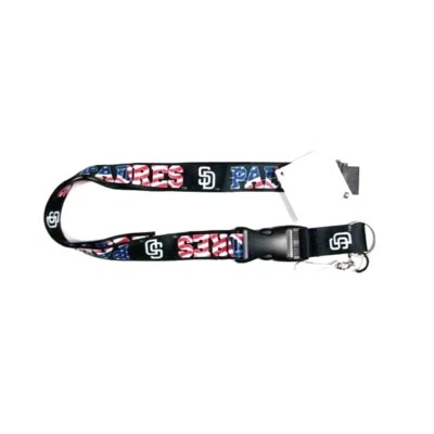 San Diego Padres Lanyard Keychain Independence, USA Flag Design Red White Blue - Image 1 of 2