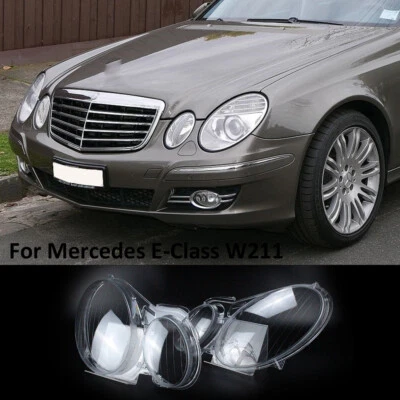 Headlight Lens Cover Clear For Benz E Class W211 E280 E320 2002-2008 Left+Right Foto 1 de 4