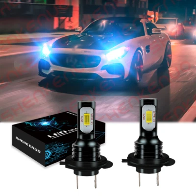 2pc Ice Blue LED H7 Headlight Bulbs Kit For Mercedes-Benz C300 B200C230 C250C240 - Image 1 of 4