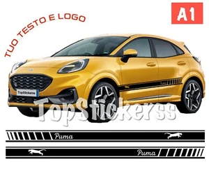 fasce Adesive ford PUMA scritta strisce laterali fiancate sticker tuning st rs - Foto 1 di 3