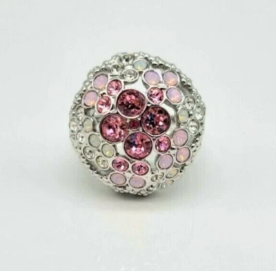 Authentic Swarovski Crystal Pink Dome Cocktail Statement Ring, NWT in Blue Box - Image 1 of 4