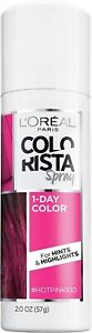 L'Oreal COLORISTA Temporary Hair Color Spray in #PURPLE200 & #HOTPINK100