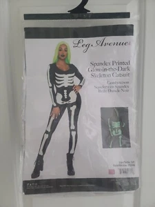 Leg Avenue Glow in the Dark Skeleton Catsuit Halloween Costume Sz S/P (Ts-E1) - Picture 1 of 2
