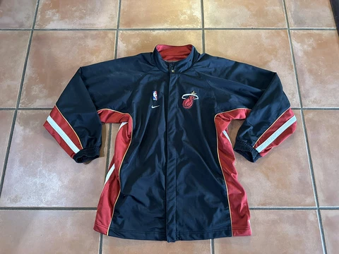 Nike Team NBA Miami Heat Mens Warm Up Button Up Shooting Jacket Black Size M Cover
