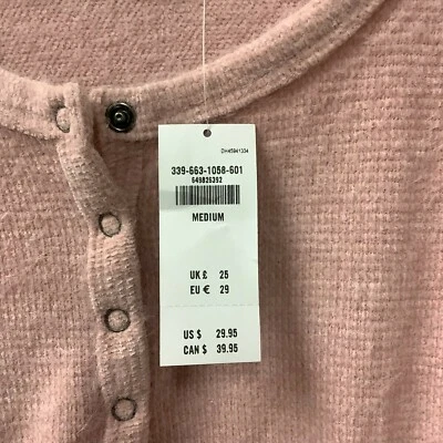 Свитер для девочек Hollister персиковый с длинными рукавами повседневный круглый вырез размер средний - Изображение 1 из 4