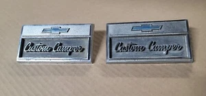 1966 67 68 69 ? Chevrolet Custom Camper C20 Emblems Badges Chrome Trim Moldings  - Picture 1 of 4
