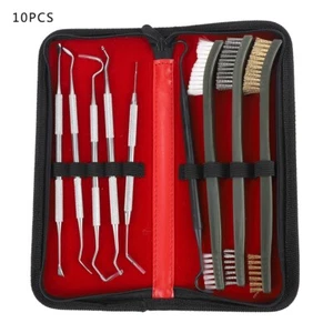 9pcs Gu n Cleaning Tool Set 3 Brass Steel Nylon Brush+6 Stainless Steel Picks - Picture 1 of 13