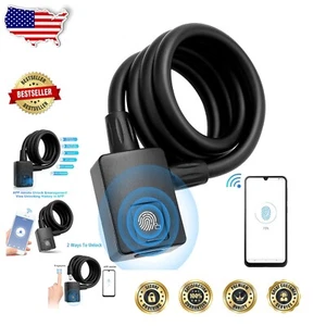 Secure Your Ride: Waterproof Bluetooth Fingerprint Lock - 1M Heavy-Duty Cable - Picture 1 of 11