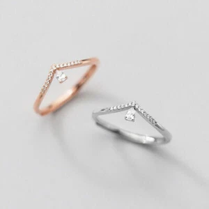 Anillo Díneo Banda Delgada Delgada Plateardrop De Plata Esterlina A3326 - Imagen 1 de 8