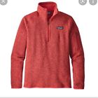 Patagonia red better sweater 1/4 quarter zip pullover size m medium