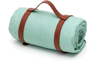 Upgraded Picnic Blanket Mat Rug with Leather Carry Strap, Waterproof and Sandpro - Picture 1 of 12